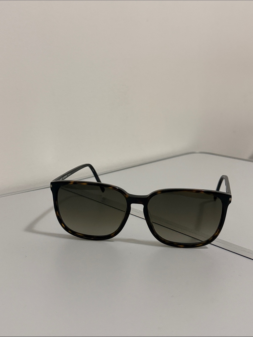 Saint Laurent Tortoiseshell Sunglasses with Dark Lenses